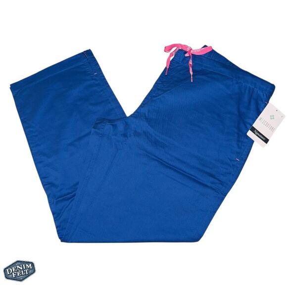 Med Couture Women's Drawstring Scrub Bottom/Pant | Royal Blue/Pink | NEW/NWT! - Picture 3 of 11